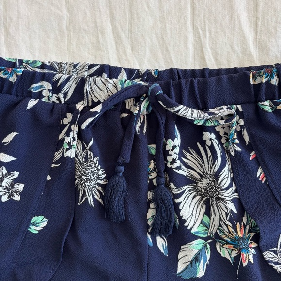 Joe Benbasset Dark Blue Floral High Waist Shorts - Picture 3 of 4